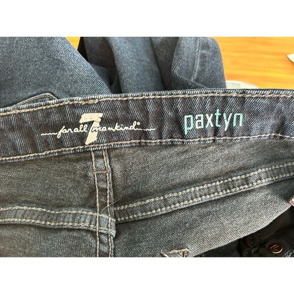 7 For All Mankind Jeans Size 12 Paxton Low Rise Grunge Straight Leg Festival - Picture 10 of 12